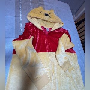 Disney Red and Yellow Fleece Outfit Winnie The Pooh one piece 3 XL